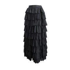 early 1980's NORMA KAMALI black silk tierred skirt