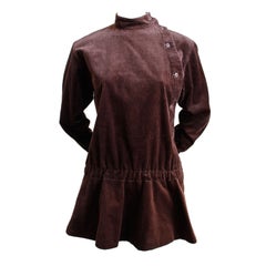 1980's KENZO chocolate brown corduroy jacket with peplum