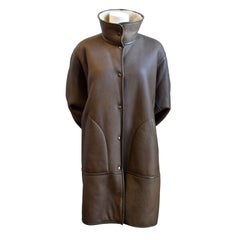 Vintage 1980's KENZO oversized brown shearling coat