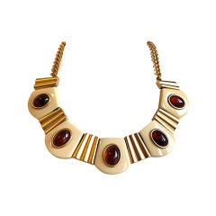 YVES SAINT LAURENT 'ivory & amber' lucite necklace 6