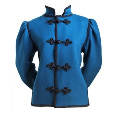 YVES SAINT LAURENT Russian style blue wool jacket