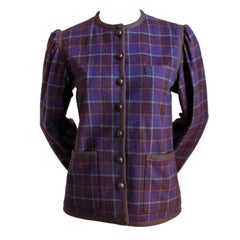 YVES SAINT LAURENT plaid jacket