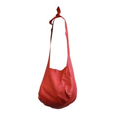 Vintage HALSTON red leahter hobo bag
