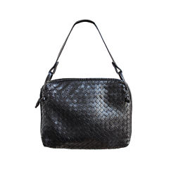 1980
s BOTTEGA VENETA  deep navy woven leather bag