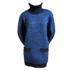 AZZEDINE ALAIA chevron knit dress