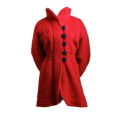 *SALE* 1980's YVES SAINT LAURENT red mohair coat WAS $350 NOW $135