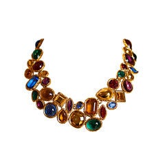 YVES SAINT LAURENT necklace with brightly colored cabochons