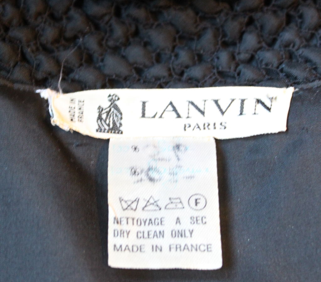 Black LANVIN satin corset jacket with smocked neckline