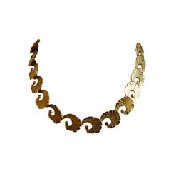 1960's Pierre Cardin geometric shaped gilt necklace