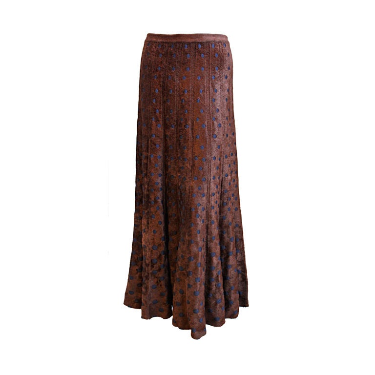 AZZEDINE ALAIA brown ankle length skirt For Sale at 1stdibs