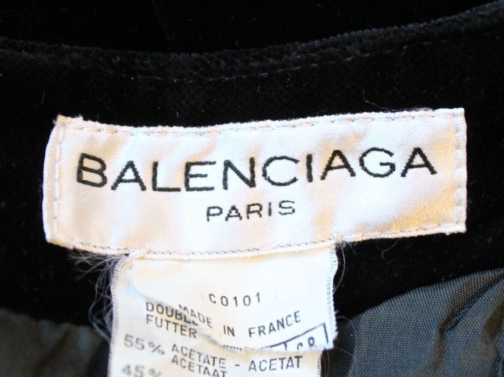 *SALE* 1980's BALENCIAGA jet black velvet and crepe dress WAS $250 NOW ...