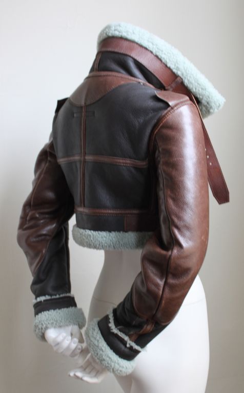 cropped shearling aviator jacket