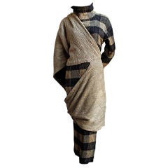 very early 1980's ISSEY MIYAKE black and tan ensemble