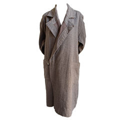 1980's ISSEY MIYAKE PLANTATION brown wool coat with horn button For ...