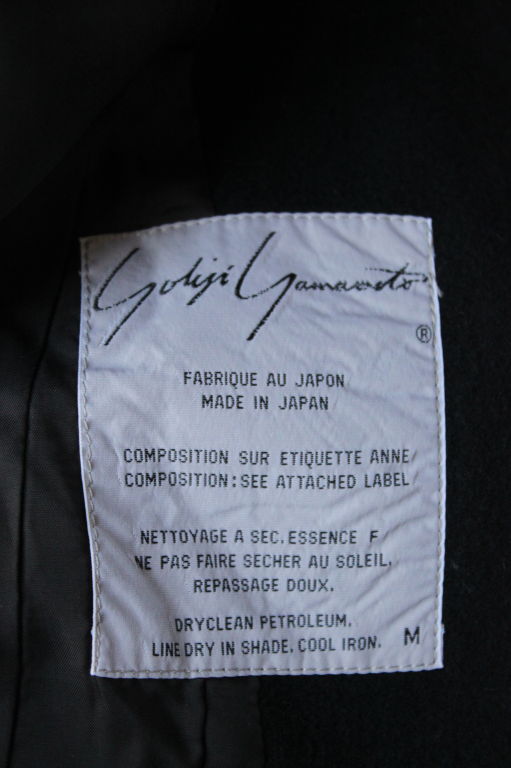 YOHJI YAMAMOTO black wool coat dress with capelet at 1stdibs