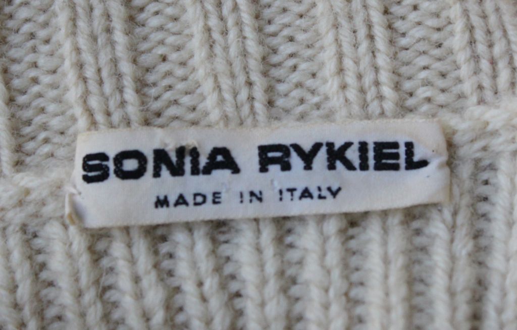 Women's SONIA RYKIEL cream wool sweater coat