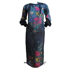 1970's SONIA RYKIEL sheer floral silk dress 4