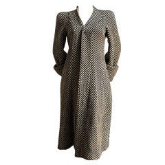 Vintage BIBA chevron striped black & tan coat