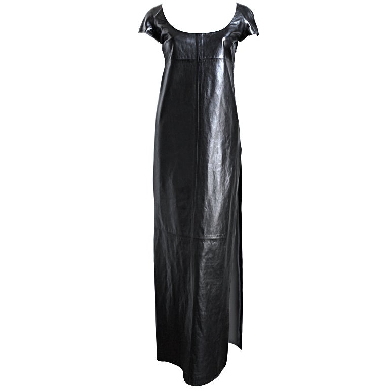 very rare 1990's TOM FORD for GUCCI black leather dress For Sale at 1stDibs