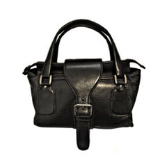 **SALE** MARTIN MARGIELA black leather satchel bag WAS $450 NOW $225