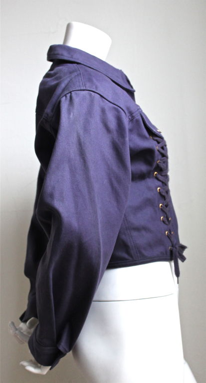 JEAN PAUL GAULTIER purple canvas corset jacket