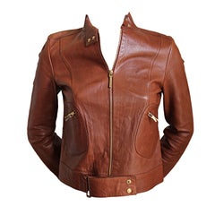 TOM FORD for GUCCI cognac lambskin leather jacket