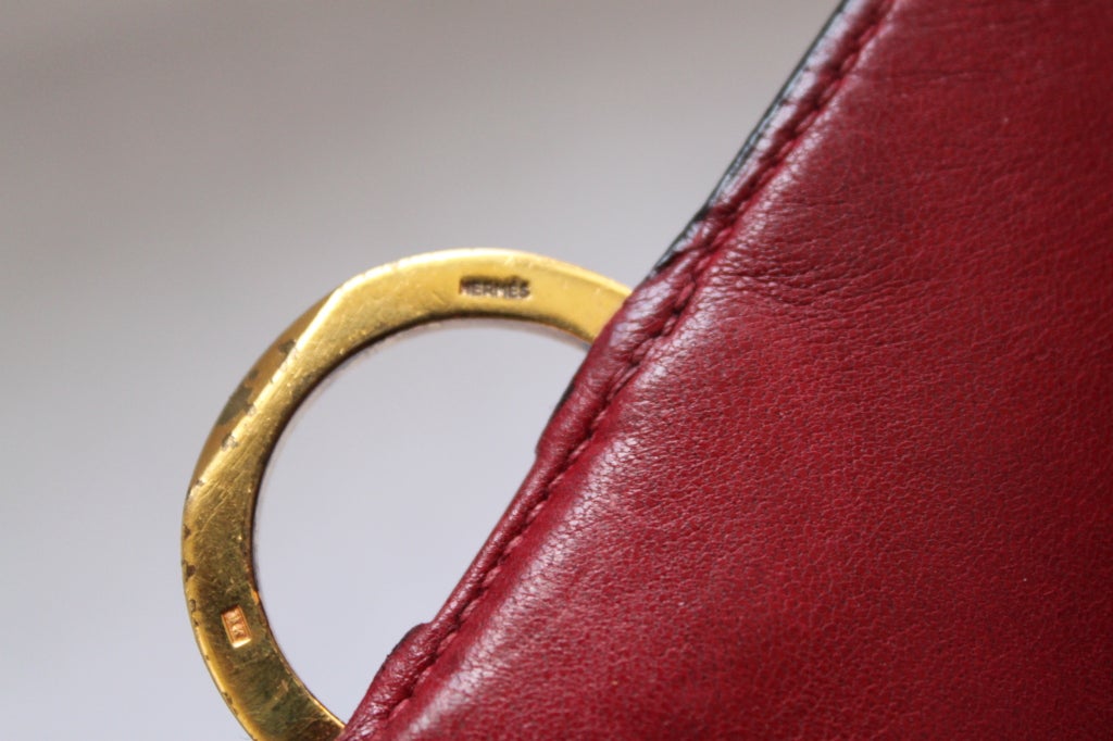 HERMES bordeaux lizard bag with gilt hardware at 1stdibs  