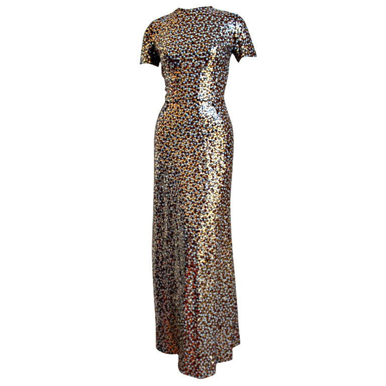 1960's BILL BLASS floor length sequined gown