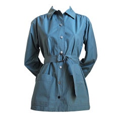 Vintage YVES SAINT LAUENT blue cotton safari jacket