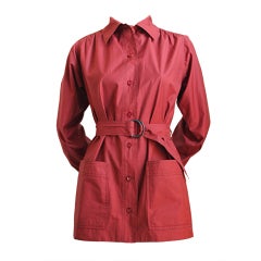 YVES SAINT LAURENT berry cotton safari jacket