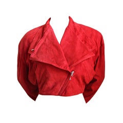 GIANNI VERSACE red suede jacket