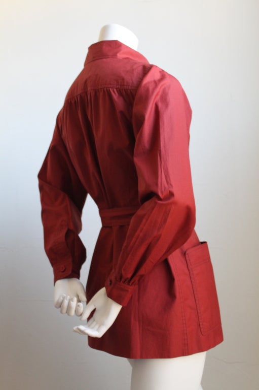 YVES SAINT LAURENT berry cotton safari jacket