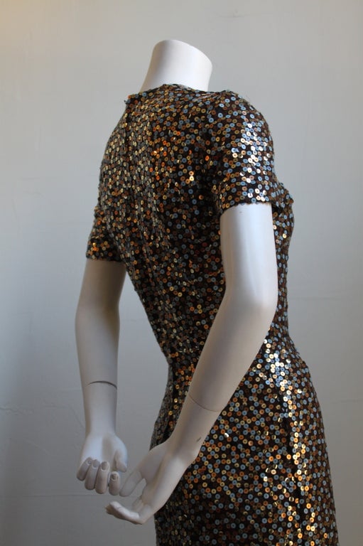 1960's BILL BLASS floor length sequined gown In Excellent Condition In San Fransisco, CA
