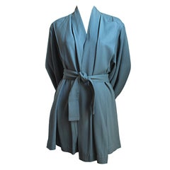 early 1980's AZZEDINE ALAIA muted teal wrap jacket