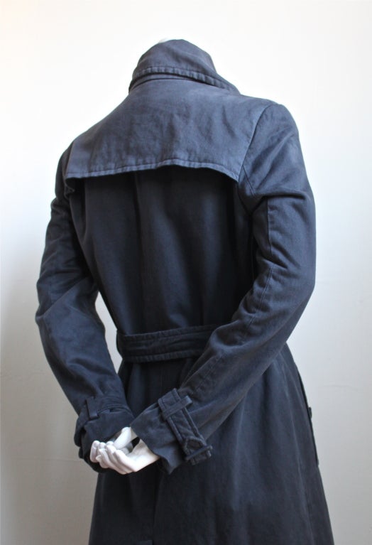 Black *SALE* VIKTOR & ROLF  brushed cotton trench with bow WAS $595 NOW $225