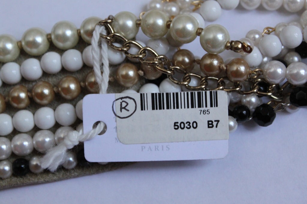 MARTIN MARGIELA artisanal line 0 'March' pearl beaded belt 1