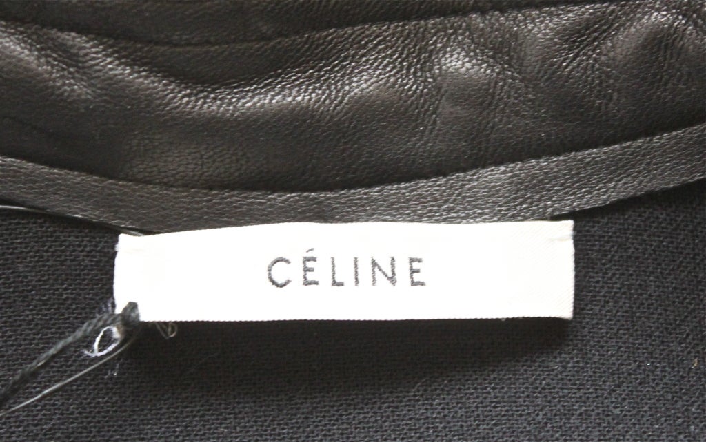 unworn CELINE by Phoebe Philo black dress with leather pockets In New Condition In San Fransisco, CA