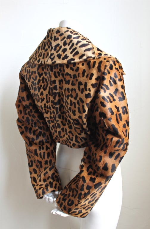 vary rare 1990's AZZEDINE ALAIA 'leopard' calf hair jacket