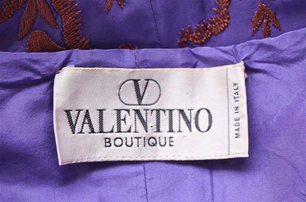 Purple VALENTINO heavily embroidered silk dress with tulle