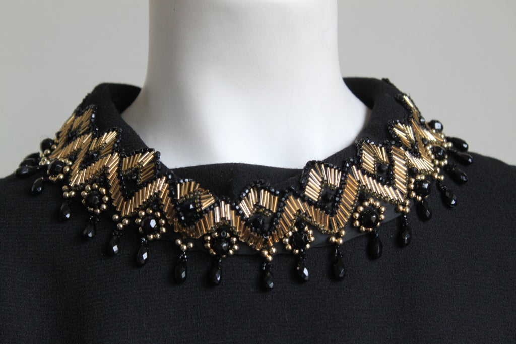 beaded collar dress