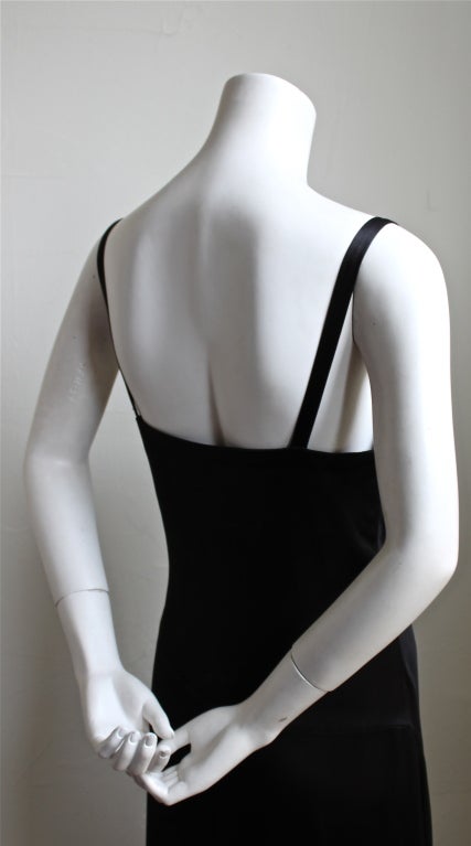 CHRISTIAN LACROIX draped black satin dress In Excellent Condition In San Fransisco, CA