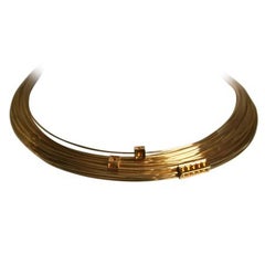 Vintage 1990's THIERRY MUGLER gilt collar with citrine stones