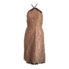 90's CHLOE lace dress with tortoise trim and metallic slip 1