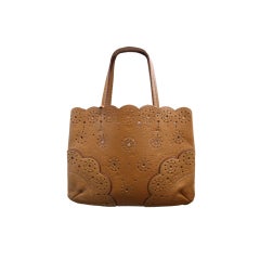 1990's AZZEDINE ALAIA leather laser cut leather bag