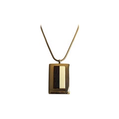 1970
s LANVIN oversized wood and resin gilt necklace