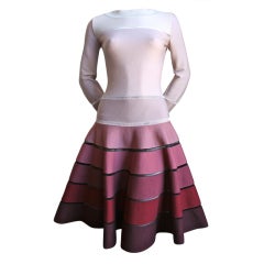AZZEDINE ALAIA gradient color knit dress