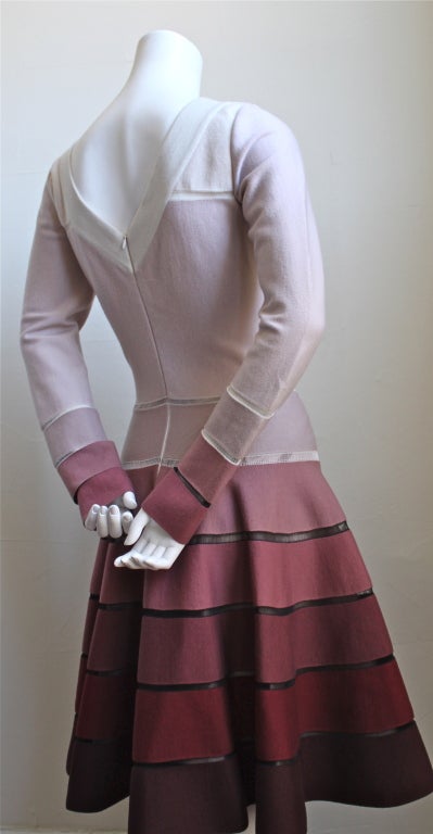 AZZEDINE ALAIA gradient color knit dress