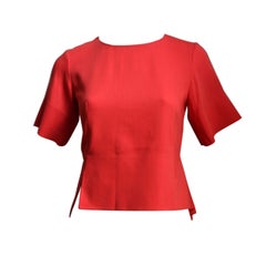 CELINE by Phoebe Philo persimmon top with pleated peplum