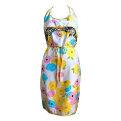 *SALE* GEOFFREY BEENE floral halter dress with sequined flowers
