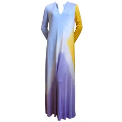 very rare HALSTON tie-dyed jersey caftan- 1972